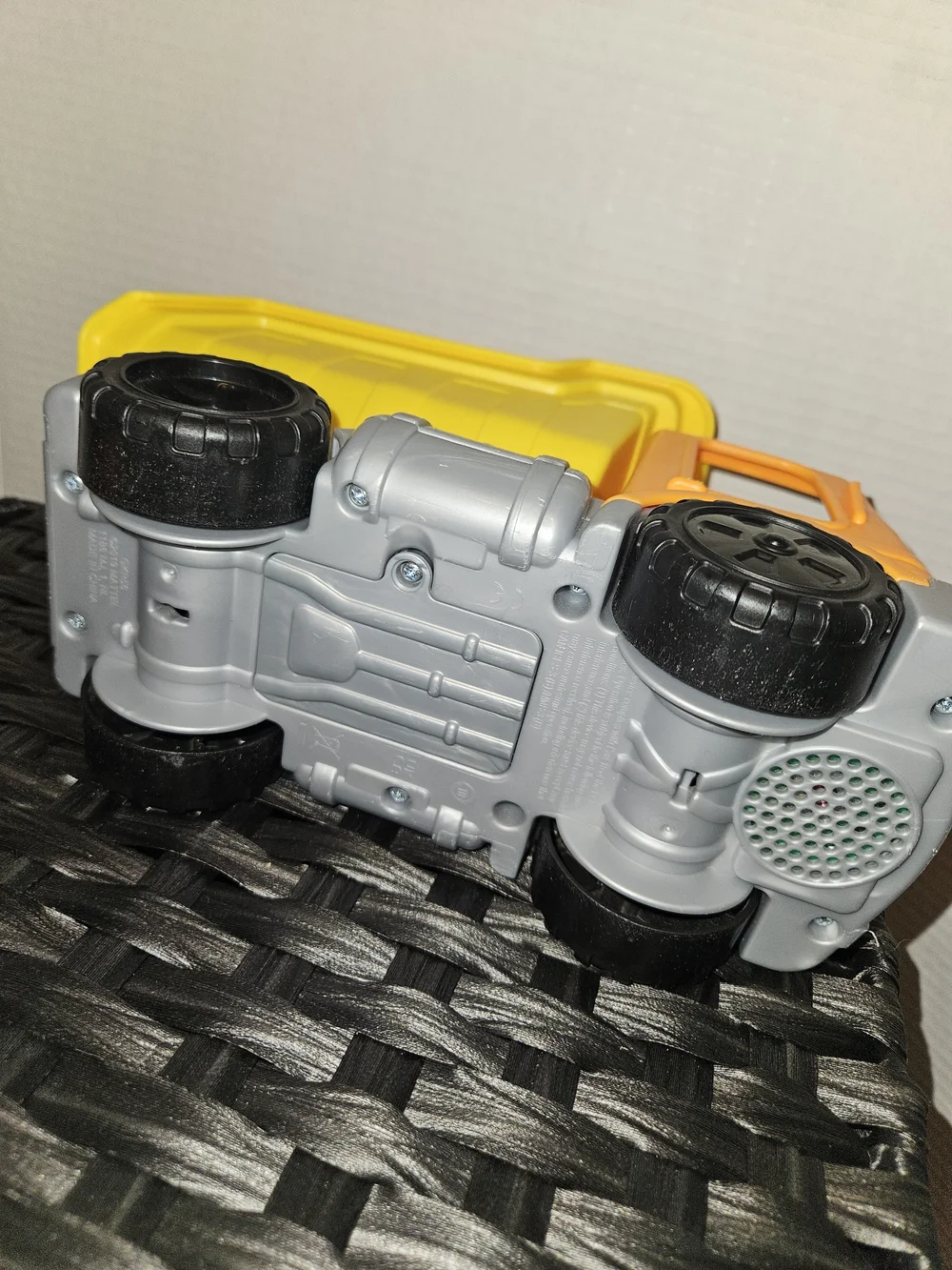 Bright Yellow & Orange Kids Dump Truck Toy with Removable Figurine
